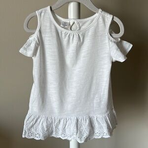 Baby Gap White Ruffle Top 2T